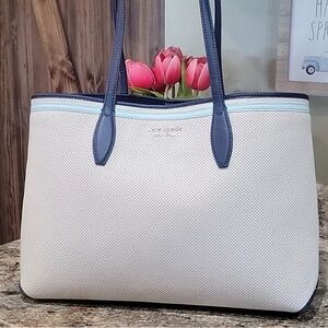 Kate Spade All Day Canvas Large Tote Blazer Blue